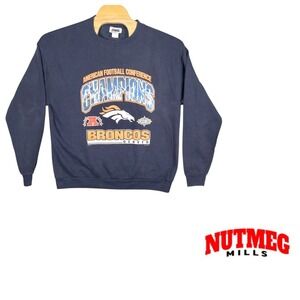 Vintage Nutmeg Mills CSA Sweatshirt Denver Broncos XL Made In USA NFL Football‎